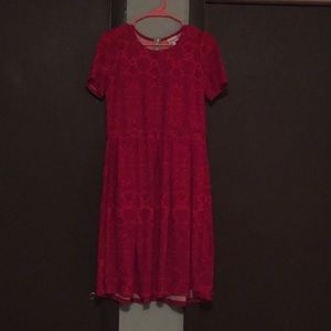 LuLaRoe Red L Amelia Dress